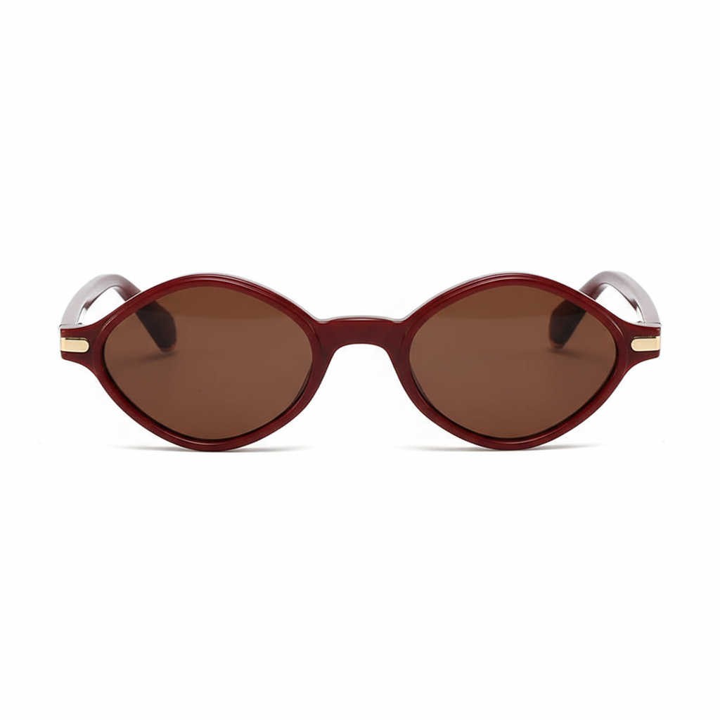 Óculos oval bordô - vista frontal