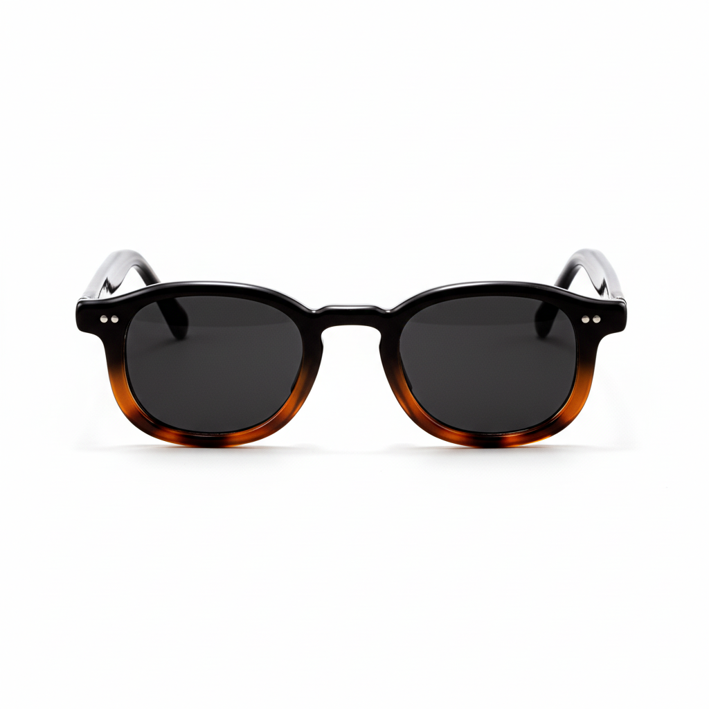 Óculos preto com tartaruga vista frontal