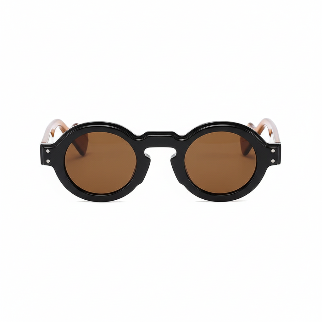 Óculos preto e tartaruga vista frontal