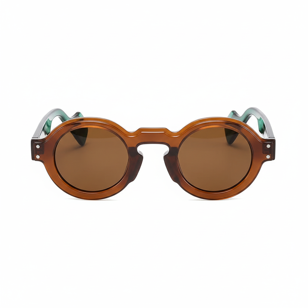 Óculos tartaruga e verde vista frontal